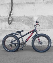 Гірський велосипед Hammer JUPITER FATBIKE чорно-червоний колеса 24''