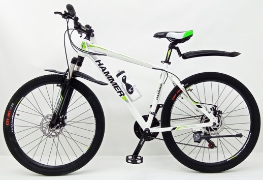 Гірський велосипед S200 HAMMER біло-зелений колеса 29’’х2,25 рама 19’’
