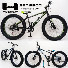 Велосипед "S800 HAMMER EXTRIME" Колёса 26’’х4,0. Алюминиевая рама 17’’