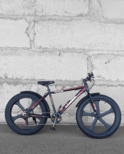 Гірський велосипед S800-MAX-1 M.R. HAMMER EXTRIME чорно-червоний колеса 26''х4.0 алюмінієва рама 19''