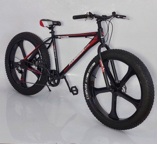 Гірський велосипед S800-MAX-1 M.R. HAMMER EXTRIME чорно-червоний колеса 26''х4.0 алюмінієва рама 19''