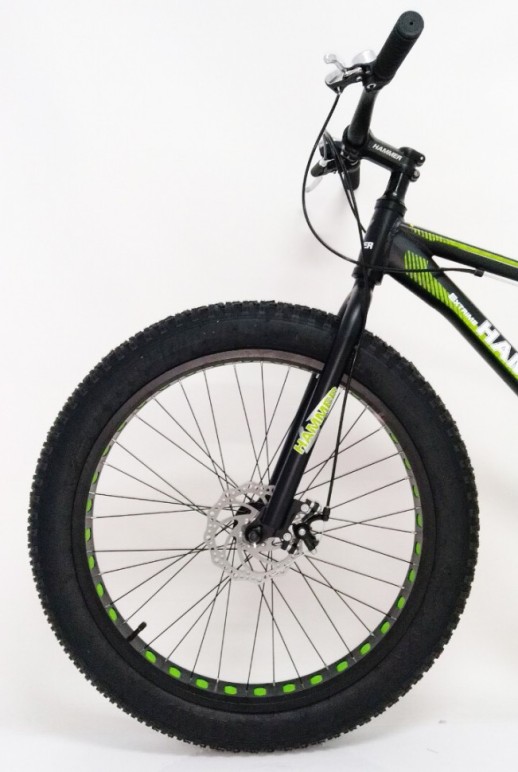 Гірський велосипед S800 HAMMER EXTRIME чорно-зелений колеса 26’’х4,0 алюмінієва рама 17’’
