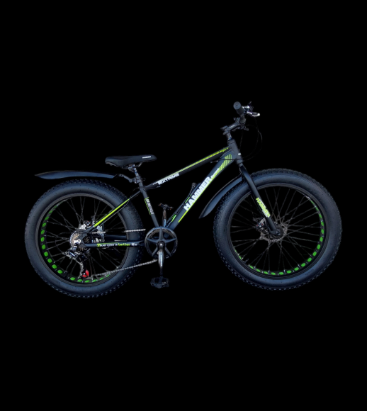 Гірський велосипед S800 HAMMER EXTRIME чорно-зелений колеса 24’’х4,0 алюмінієва рама 15’’