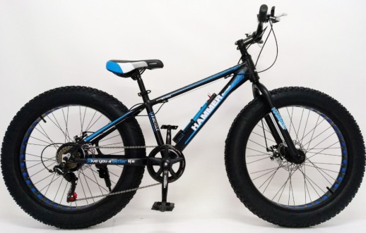 Гірський велосипед S800 HAMMER EXTRIME чорно-синій колеса 24’’х4,0 алюмінієва рама 15’’