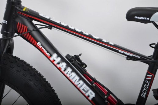 Велосипед "S800 HAMMER EXTRIME" Колёса 24’’х4,0. Алюминиевая рама 15’’ Чёрно-красный