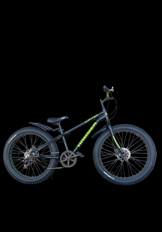 Гірський велосипед Hammer JUPITER FATBIKE чорно-зелений колеса 26''