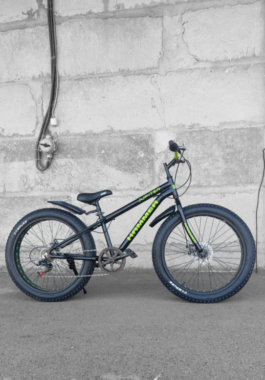 Гірський велосипед Hammer JUPITER FATBIKE чорно-зелений колеса 26''
