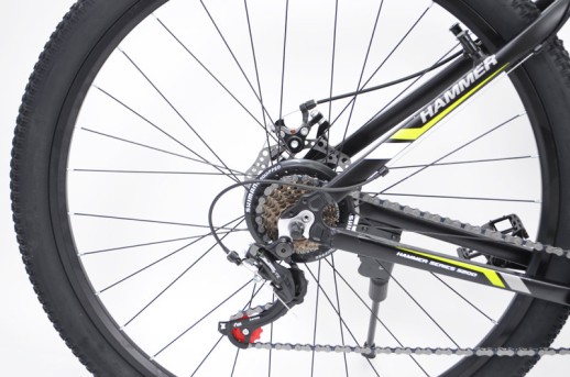 Гірський велосипед S200 HAMMER чорно-зелений колеса 29’’х2,25 рама 19’’