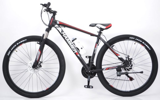 Гірський велосипед S200 HAMMER чорно-червоний колеса 29’’х2,25 рама 19’’