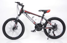 Гірський велосипед S200 HAMMER чорно-червоний колеса 20''х2,25, рама 12''